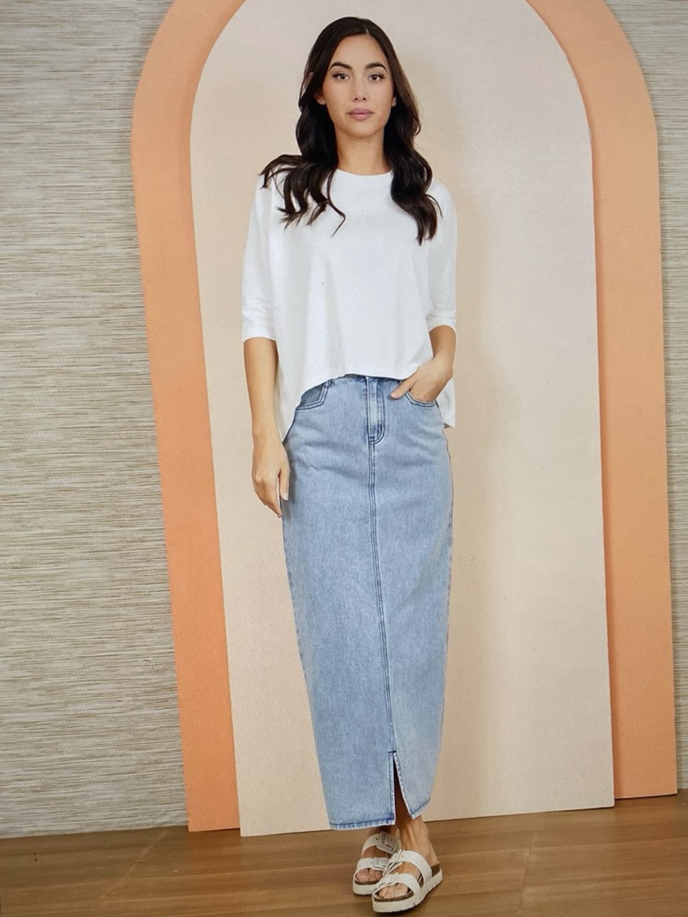 Udel Denim Skirt with Slit